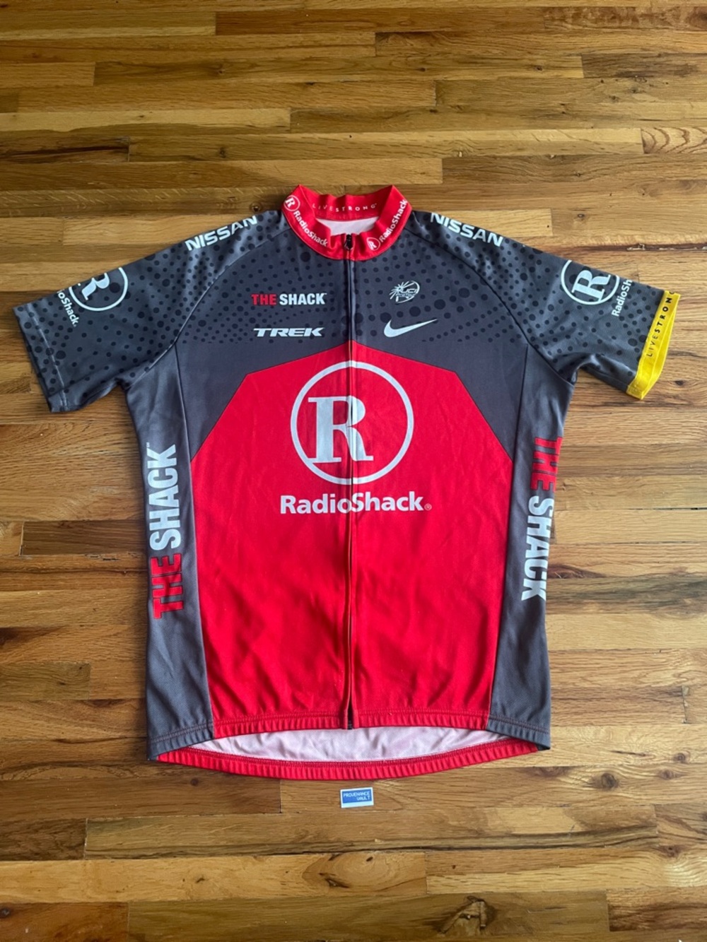 Nike Trek Team Radioshack UCI Cycling Jersey Livestrong Size L Full Zip Shirt